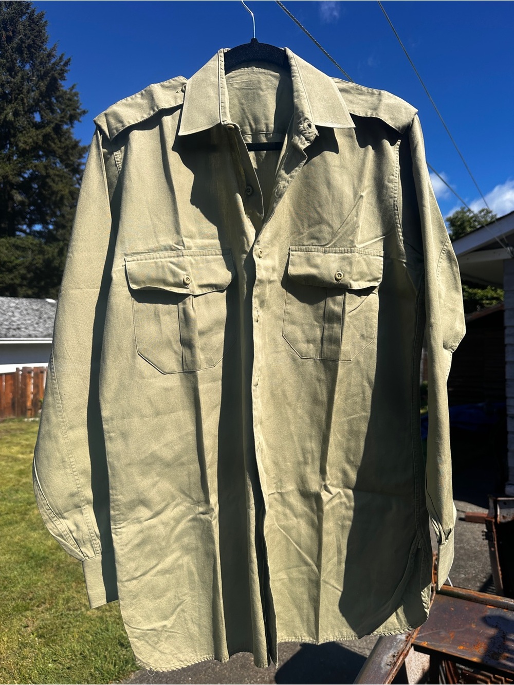 Vintage 1963 Canadian Military Khaki Utility Shirt #3